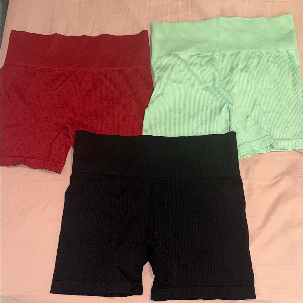 Colsie Women's Athletic Shorts - Red, Mint, Black